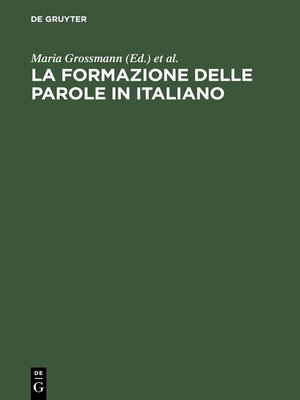 cover image of La formazione delle parole in italiano